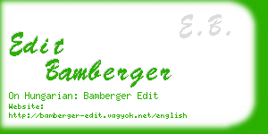 edit bamberger business card